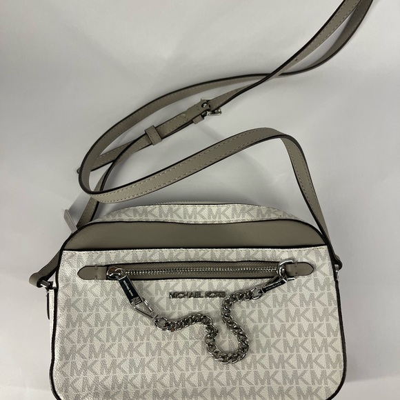 Michael Kors Jet Set Cream and Tan Crossbody Bag